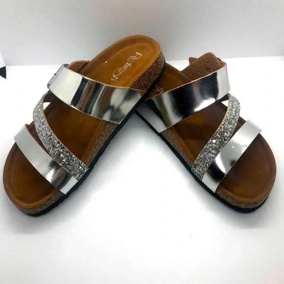 Belt Buckle Glitter Sandals - Picture 3 of 16